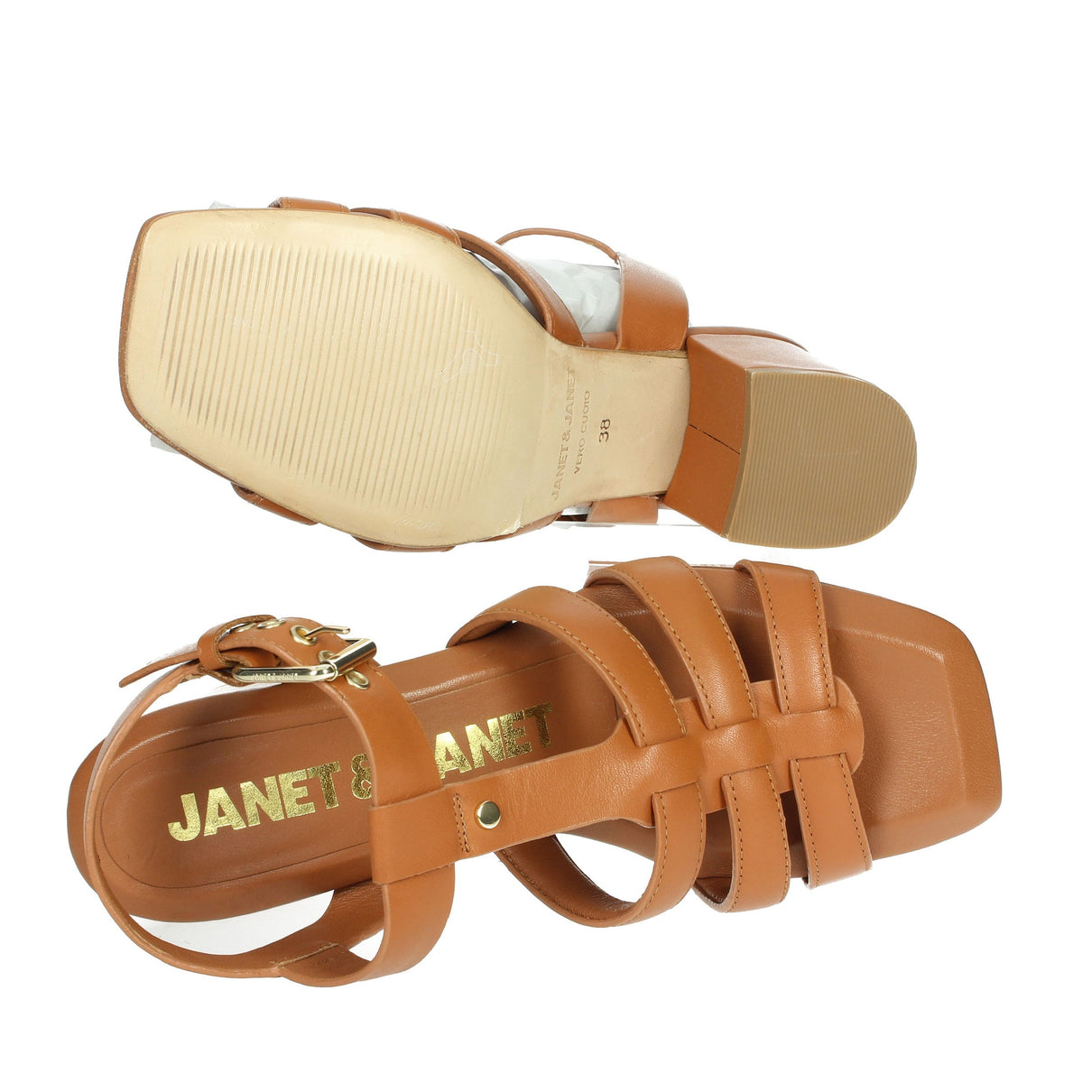 JANET & JANET Donna Sandali con tacco J-214 Cuoio