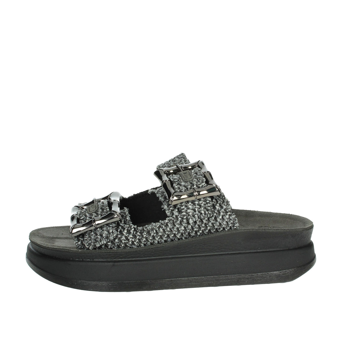FANTASY SANDALS Donna Ciabatte con zeppa S1111 BAMBOO Nero
