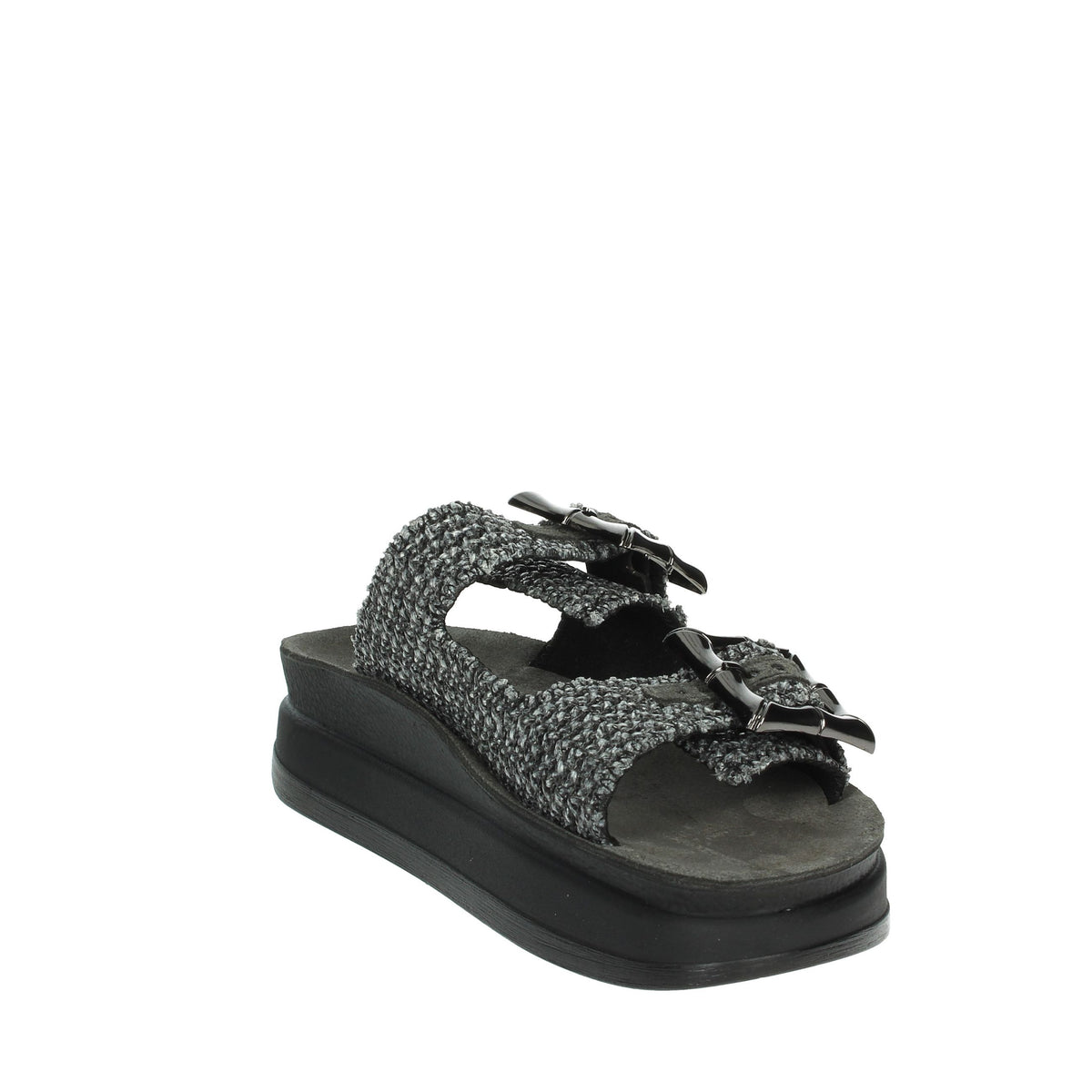 FANTASY SANDALS Donna Ciabatte con zeppa S1111 BAMBOO Nero