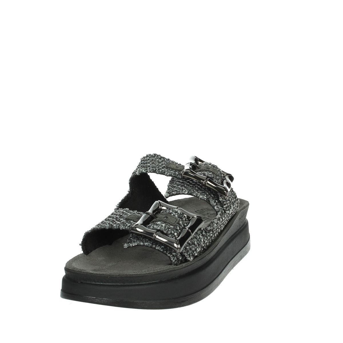 FANTASY SANDALS Donna Ciabatte con zeppa S1111 BAMBOO Nero