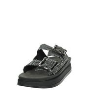 FANTASY SANDALS Donna Ciabatte con zeppa S1111 BAMBOO Nero