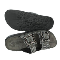 FANTASY SANDALS Donna Ciabatte con zeppa S1111 BAMBOO Nero