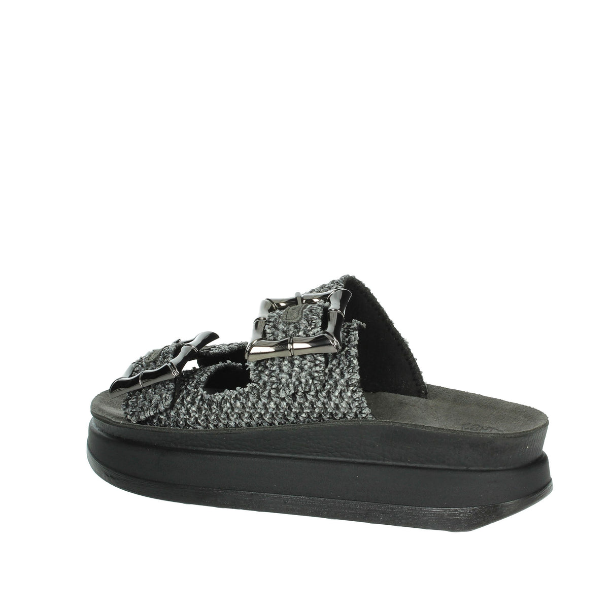 FANTASY SANDALS Donna Ciabatte con zeppa S1111 BAMBOO Nero