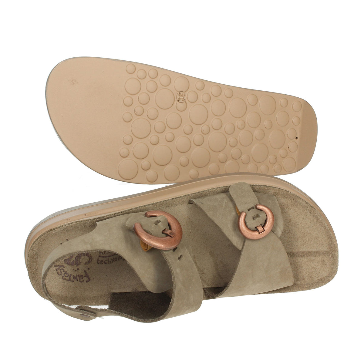 FANTASY SANDALS Donna Sandali con zeppa S1110 JUNIA Marrone