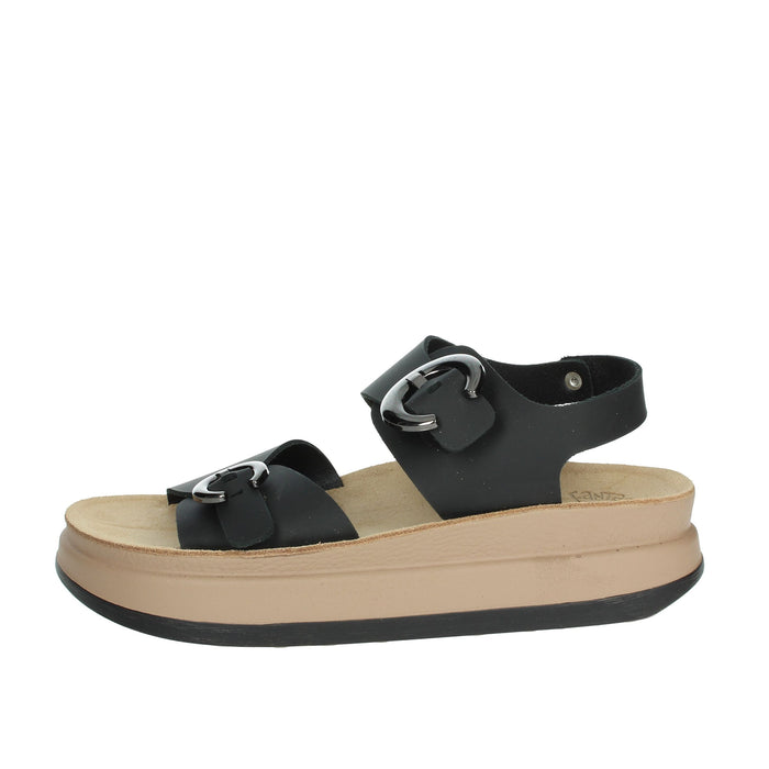 FANTASY SANDALS Donna Sandali con zeppa S1110 JUNIA Nero
