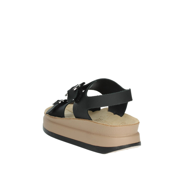 FANTASY SANDALS Donna Sandali con zeppa S1110 JUNIA Nero