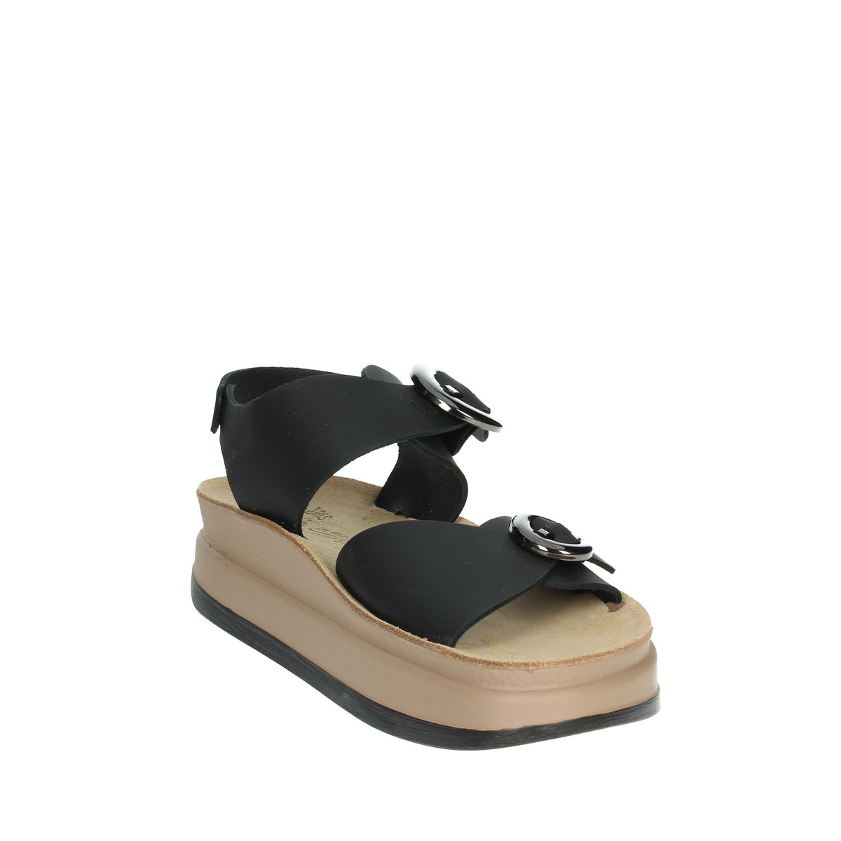 FANTASY SANDALS Donna Sandali con zeppa S1110 JUNIA Nero