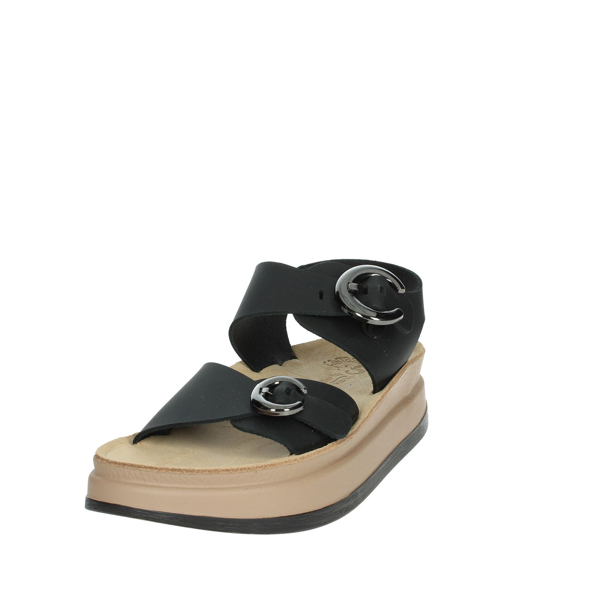 FANTASY SANDALS Donna Sandali con zeppa S1110 JUNIA Nero