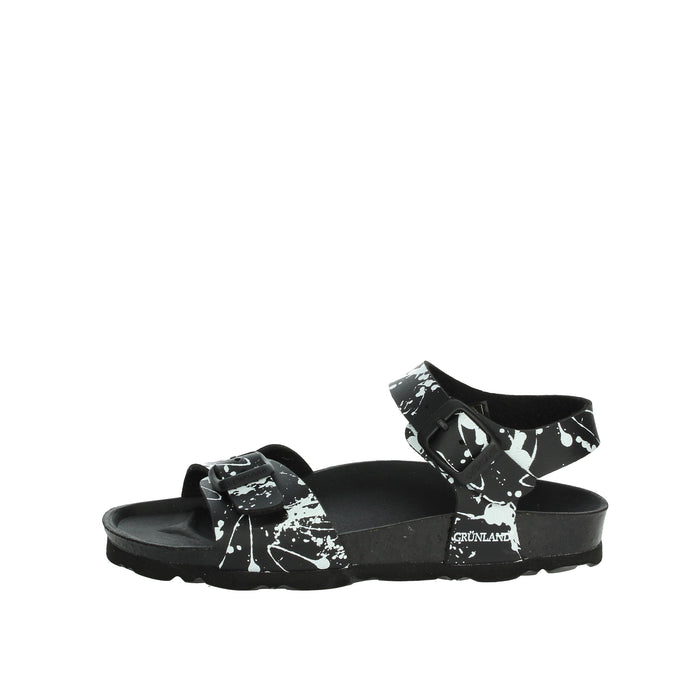 GRUNLAND Bambini e ragazzi Sandali bassi SB1410-40 Nero/Bianco