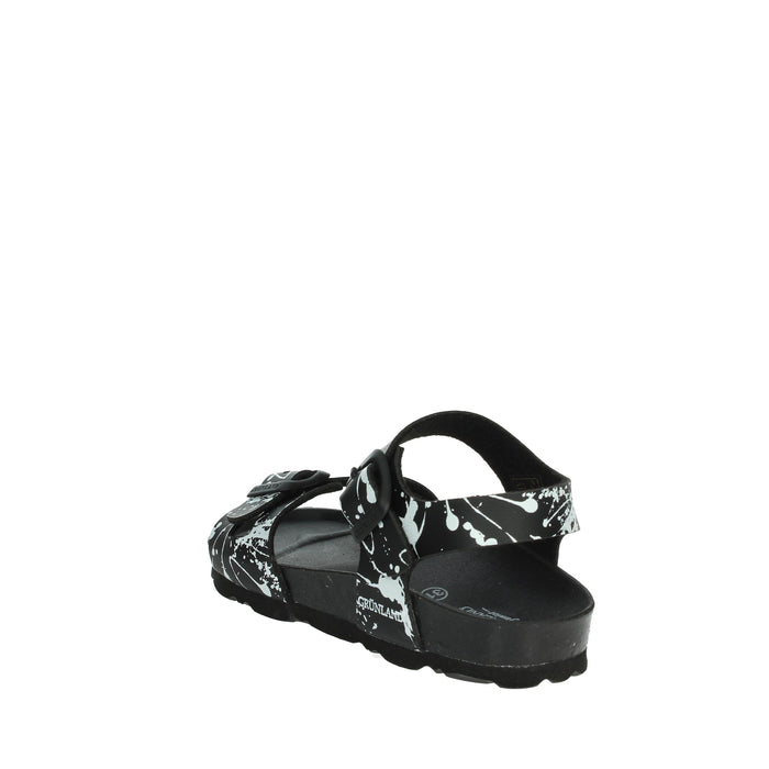 GRUNLAND Bambini e ragazzi Sandali bassi SB1410-40 Nero/Bianco