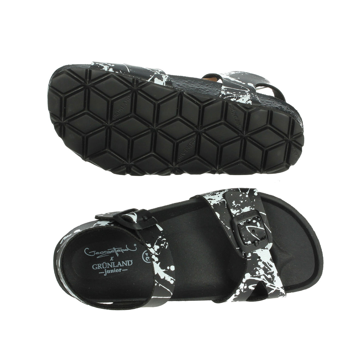 GRUNLAND Bambini e ragazzi Sandali bassi SB1410-40 Nero/Bianco
