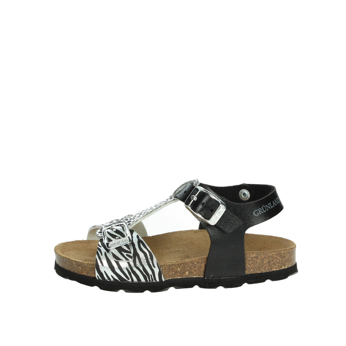 GRUNLAND Bambine e ragazze Sandali bassi SB1138-70 Nero/Argento