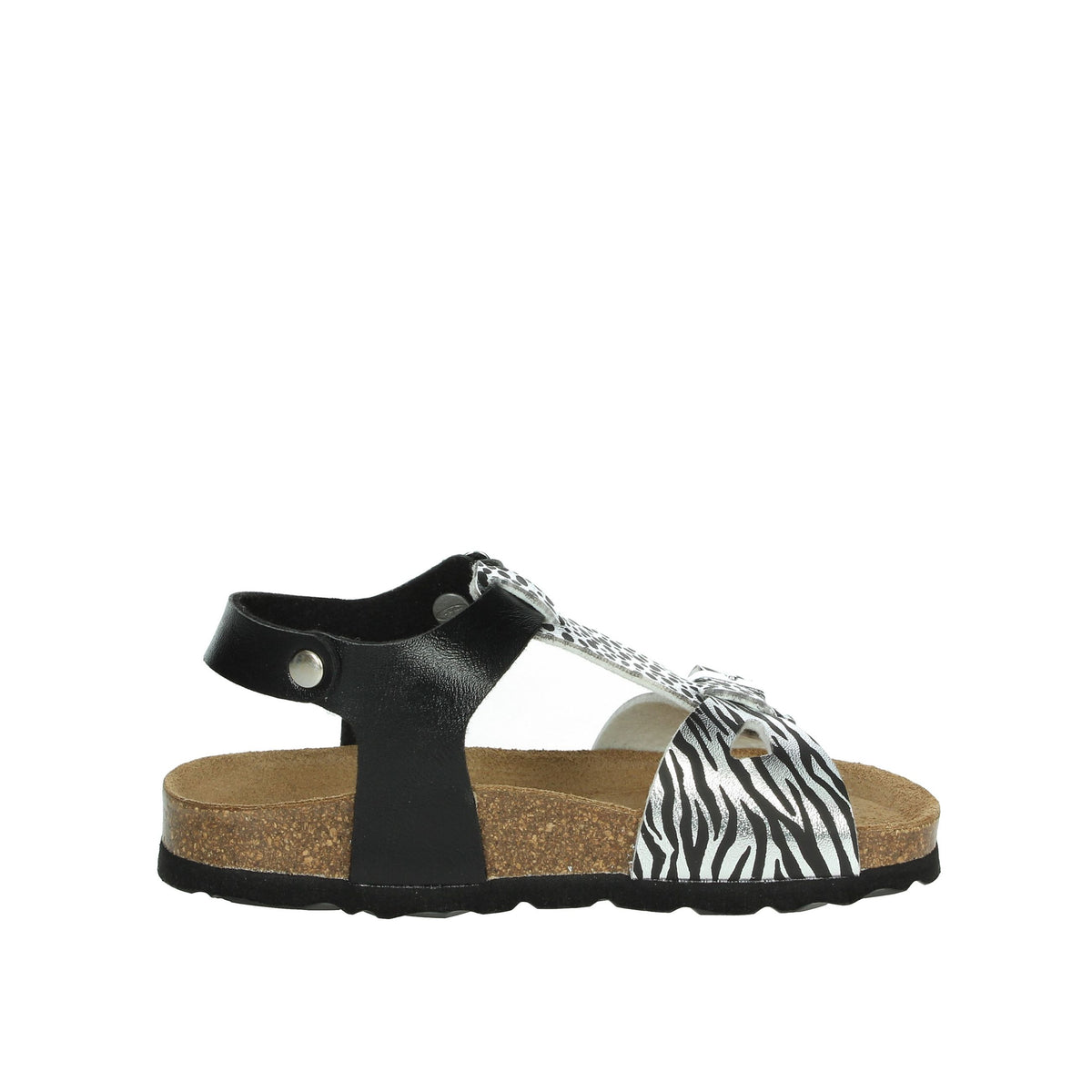 GRUNLAND Bambine e ragazze Sandali bassi SB1138-70 Nero/Argento