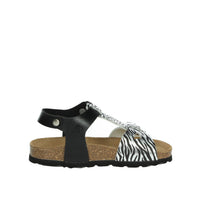 GRUNLAND Bambine e ragazze Sandali bassi SB1138-70 Nero/Argento