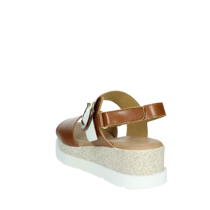 DONNA SERENA Donna Sandali con zeppa 255685DP Bianco/Cuoio