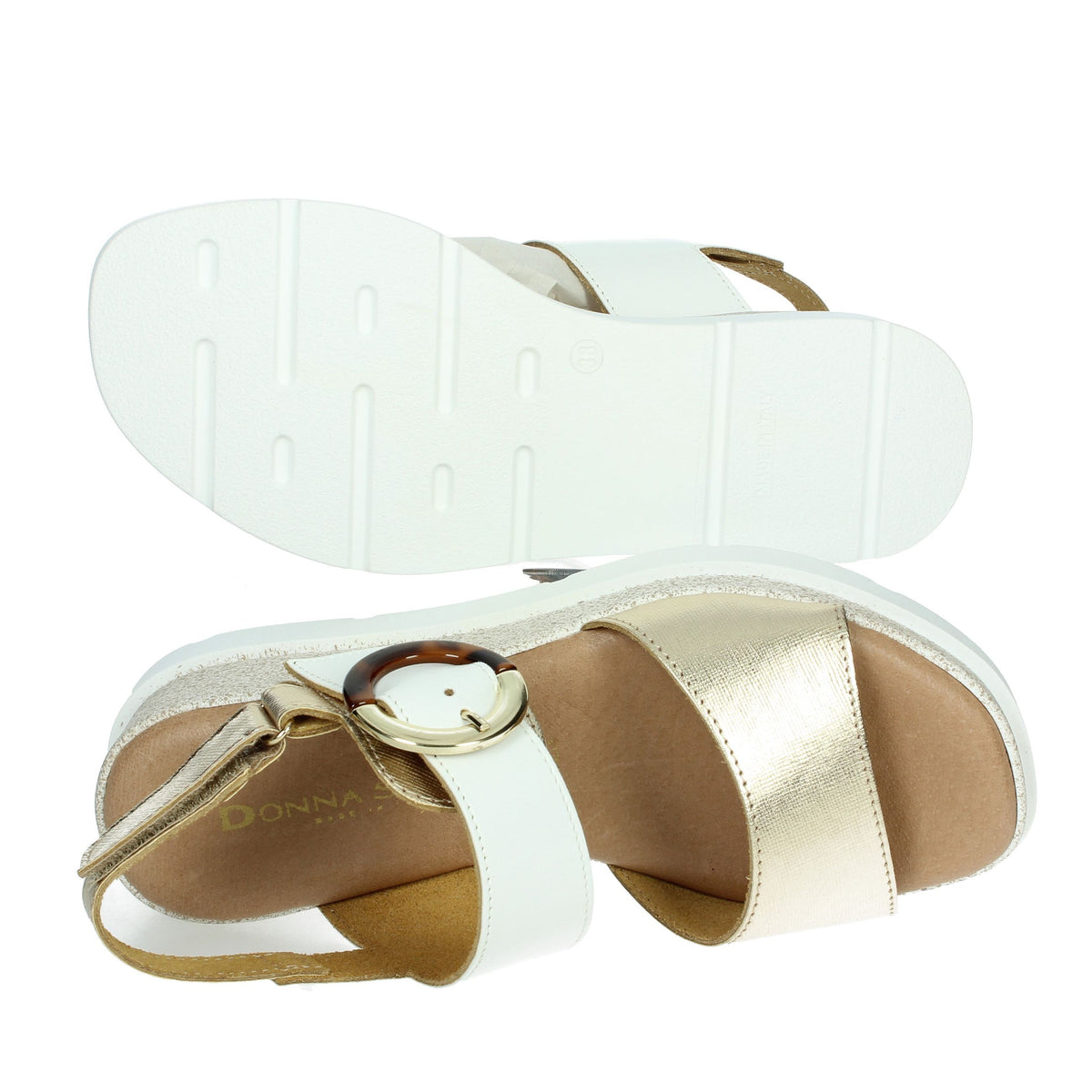 DONNA SERENA Donna Sandali con zeppa 255685DP Bianco/Oro