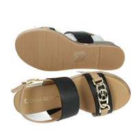 DONNA SERENA Donna Sandali con zeppa 165695DM Nero/Cuoio