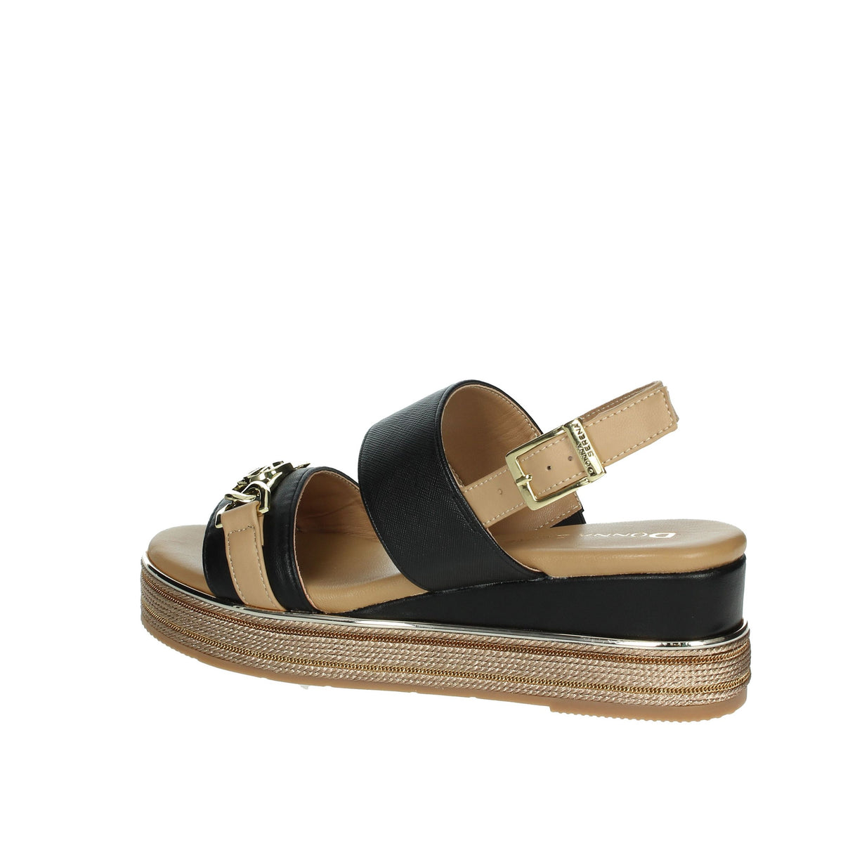 DONNA SERENA Donna Sandali con zeppa 165695DM Nero/Cuoio