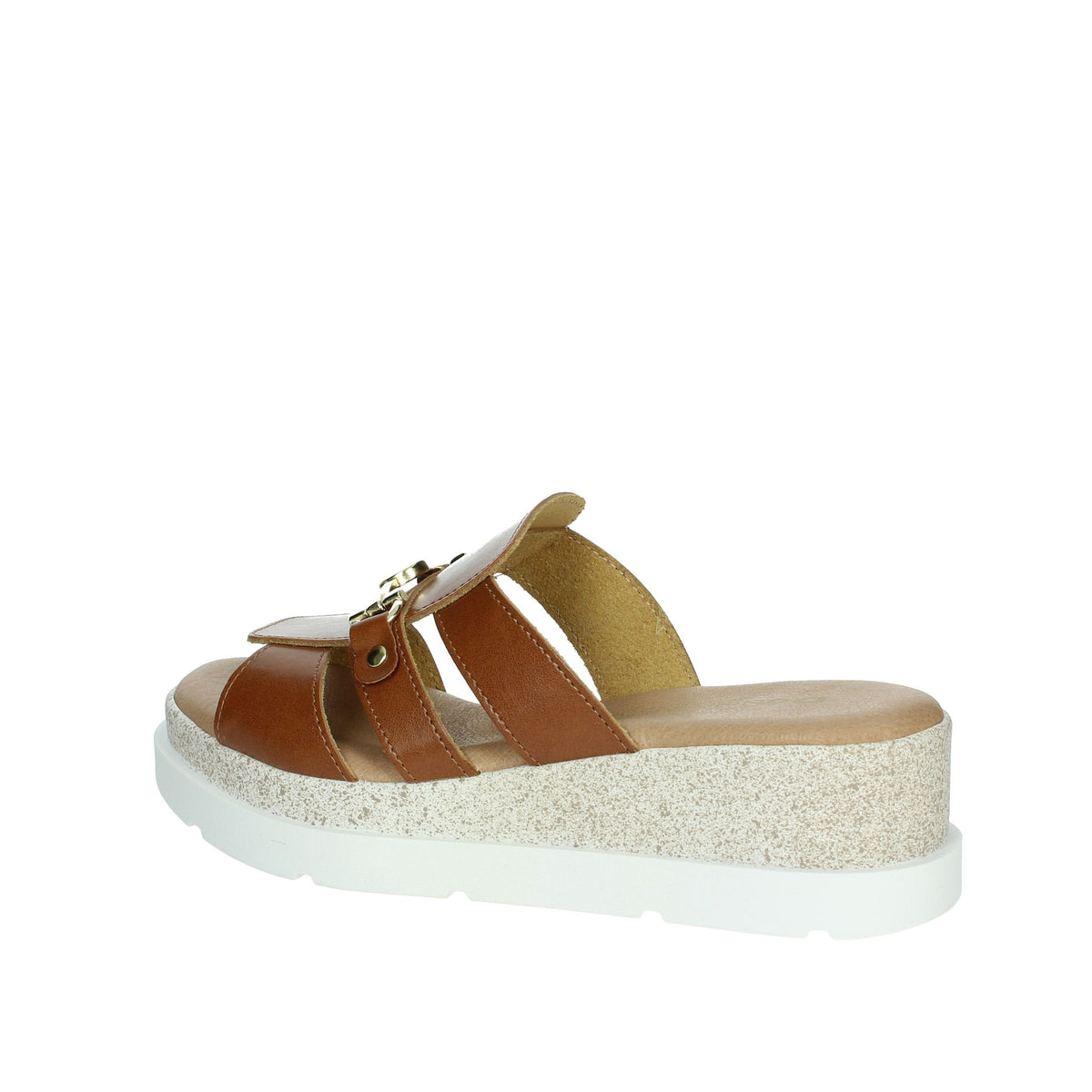 DONNA SERENA Donna Ciabatte con zeppa 255684DP Cuoio