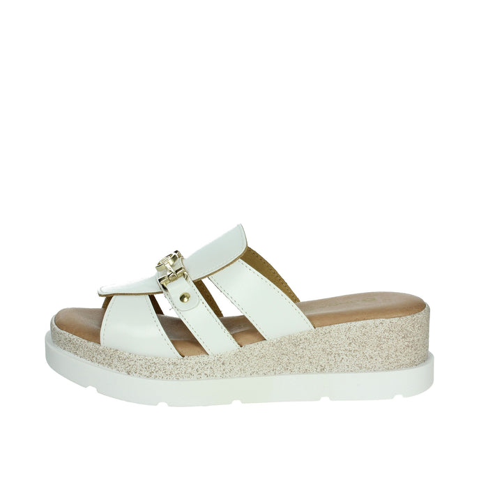 DONNA SERENA Donna Ciabatte con zeppa 255684DP Bianco