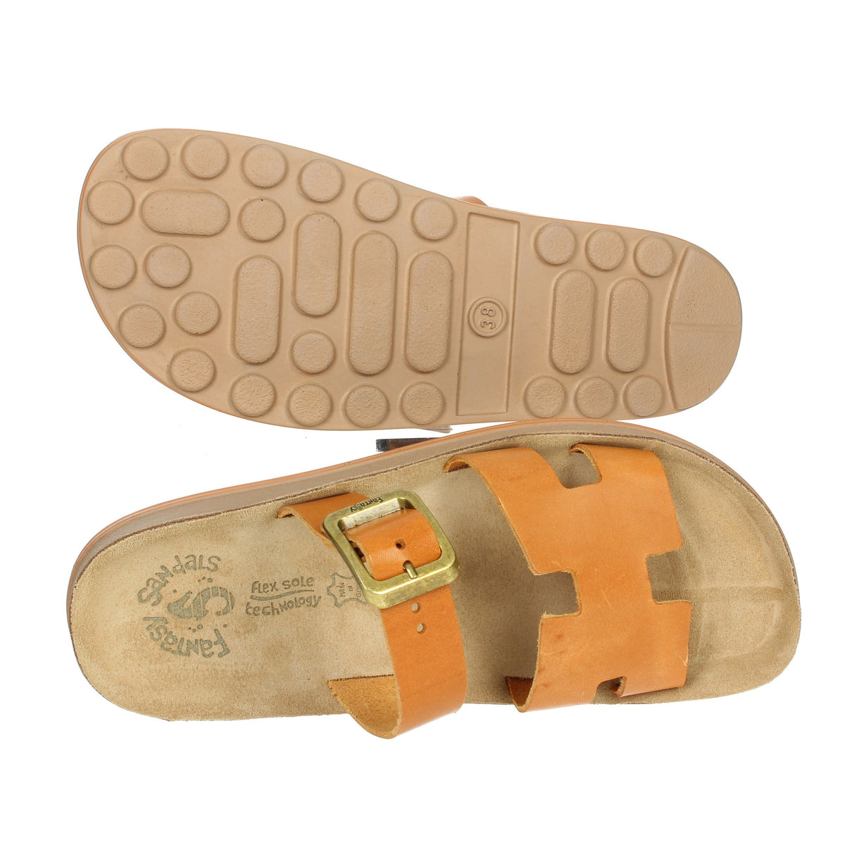 FANTASY SANDALS Donna Ciabatte basse S351 LUCIA Cuoio