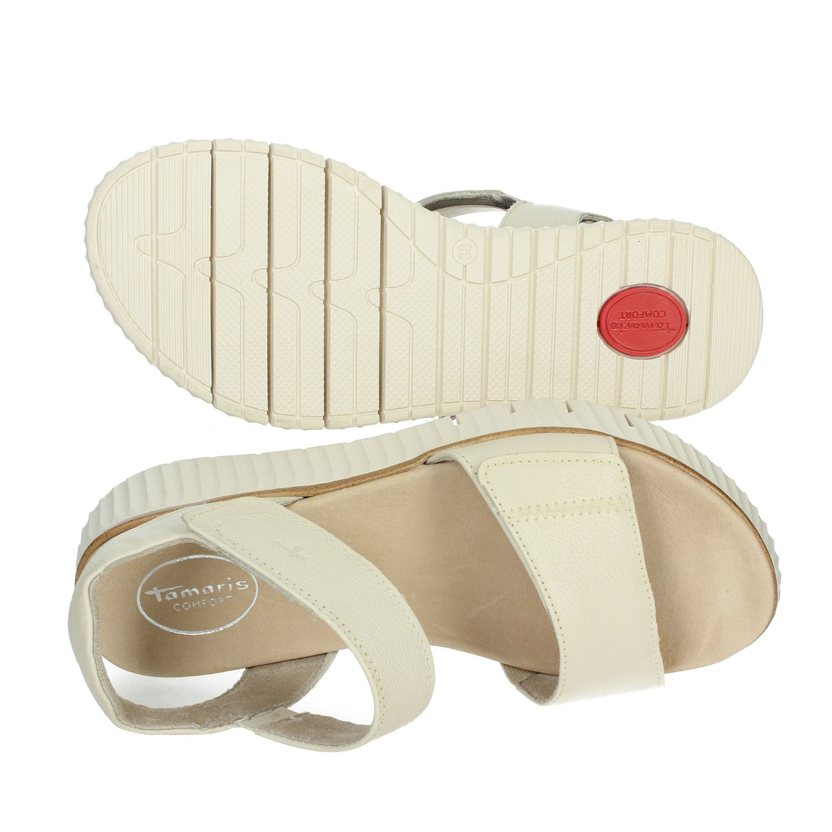 Tamaris Donna Sandali con zeppa 8-88720-44 Beige