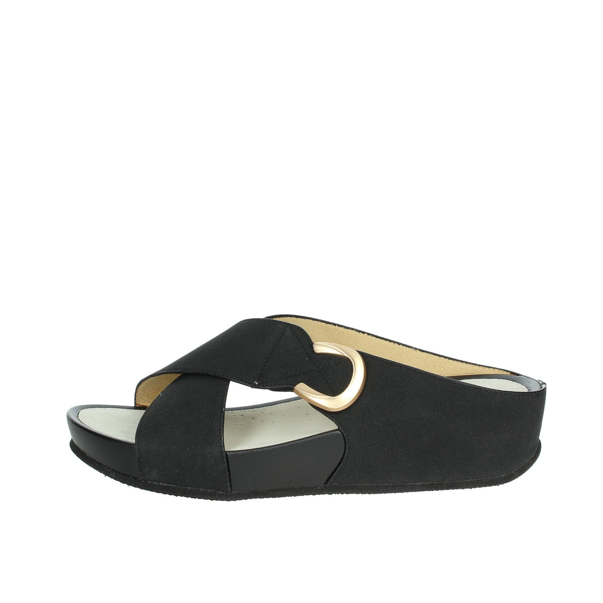 GRUNLAND Donna Ciabatte con zeppa CI1580-C9 Nero