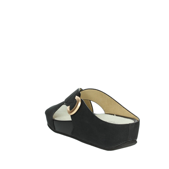 GRUNLAND Donna Ciabatte con zeppa CI1580-C9 Nero