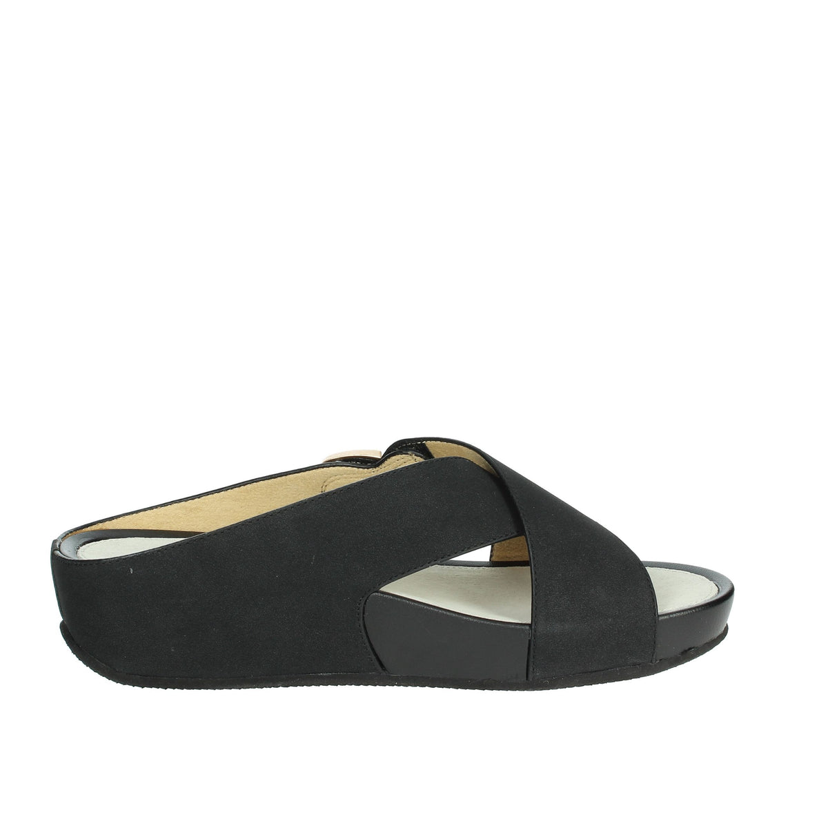 GRUNLAND Donna Ciabatte con zeppa CI1580-C9 Nero
