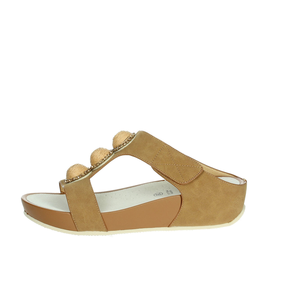 GRUNLAND Donna Ciabatte con zeppa CI0881-C9 Cuoio