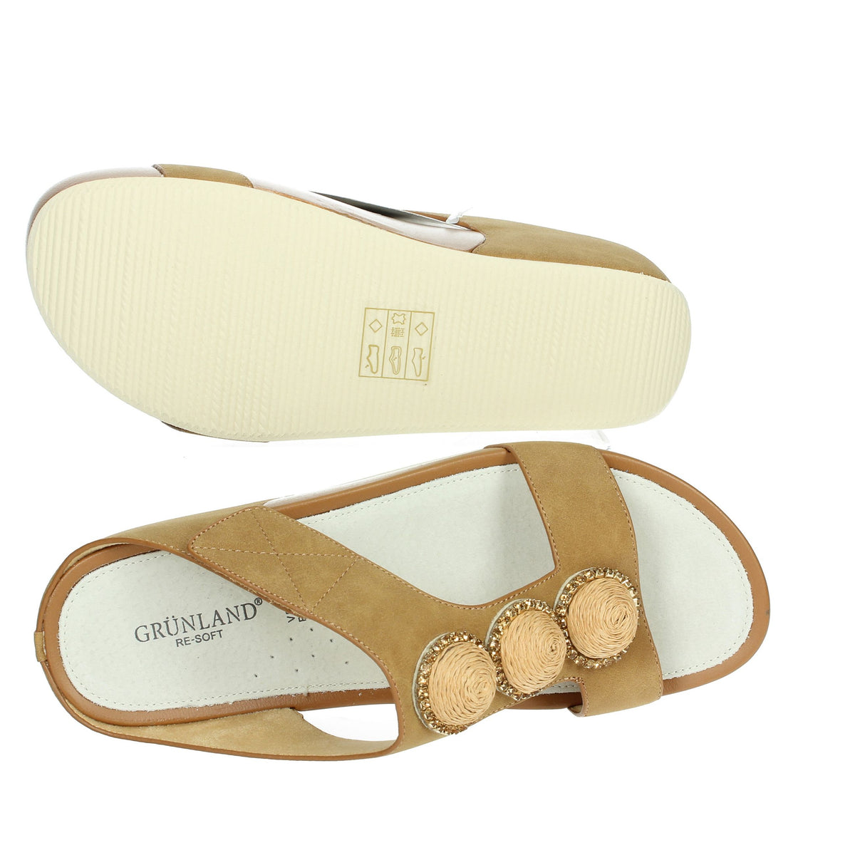 GRUNLAND Donna Ciabatte con zeppa CI0881-C9 Cuoio