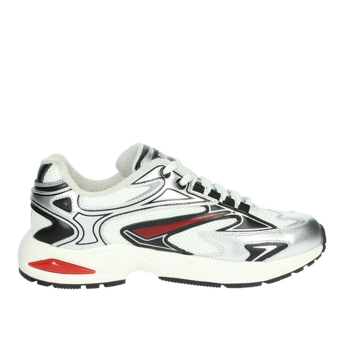 D.A.T.E. Donna Sneakers bassa W411-SN-SL-WS Bianco/Argento