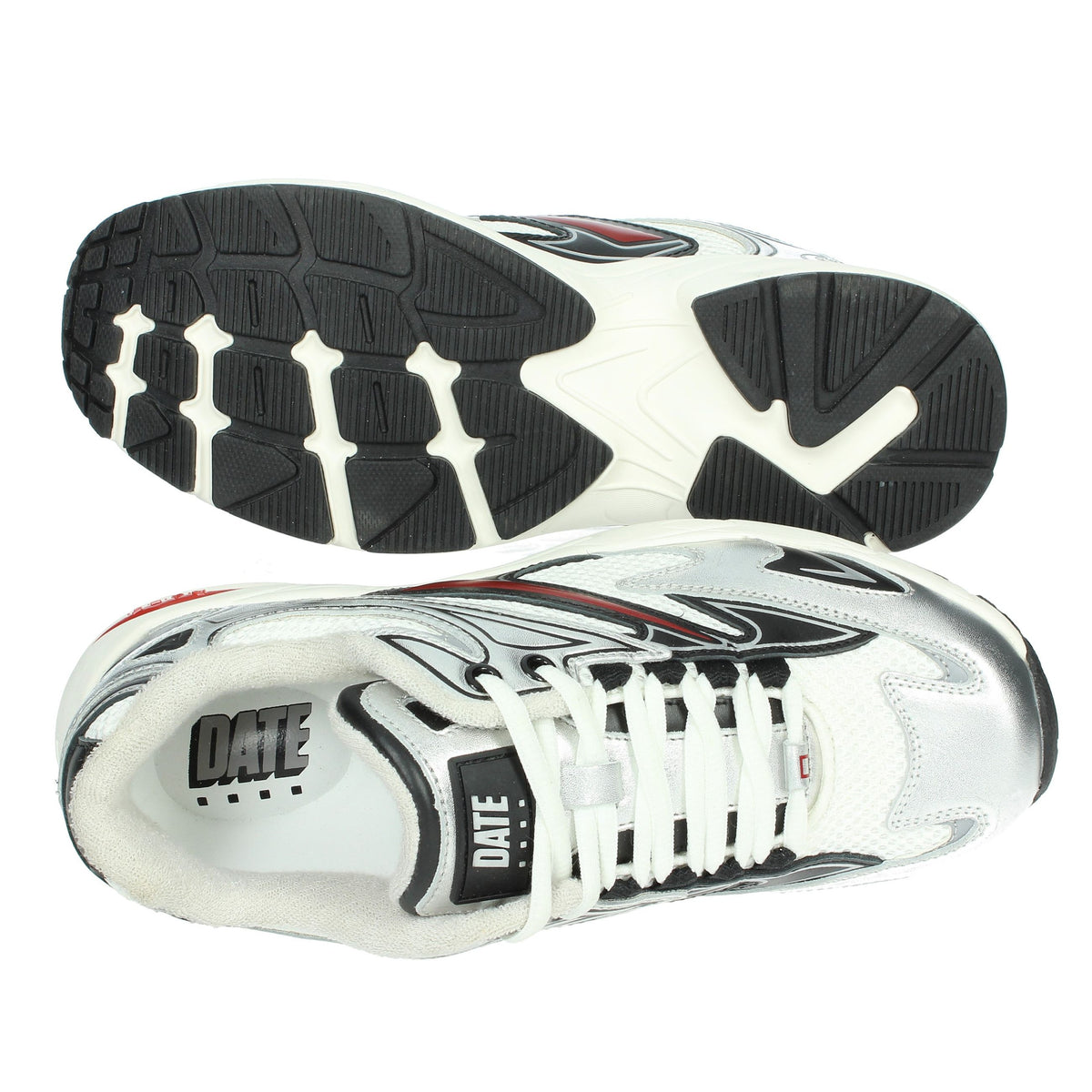 D.A.T.E. Donna Sneakers bassa W411-SN-SL-WS Bianco/Argento