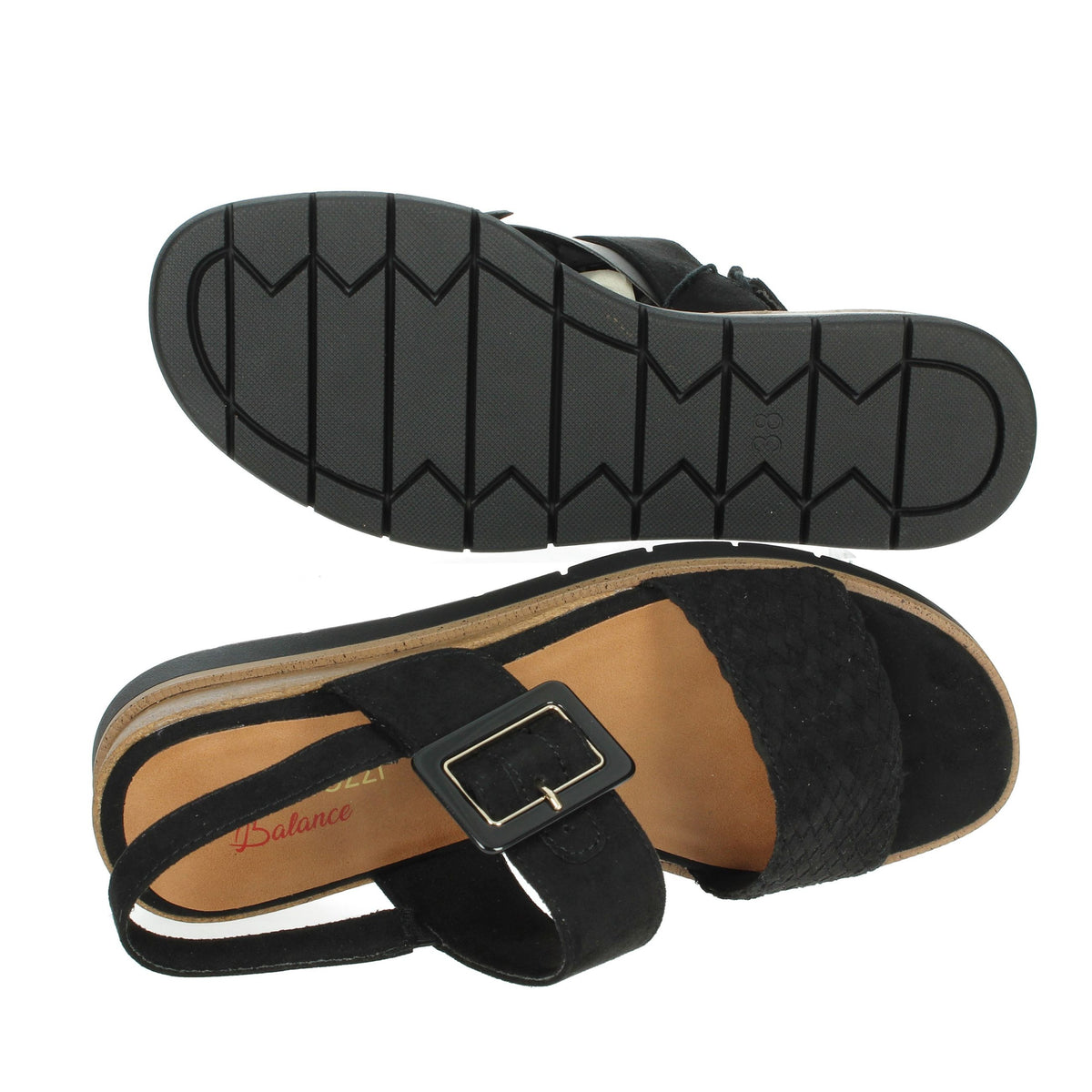 Marco Tozzi Donna Sandali con zeppa 2-28713-44 Nero