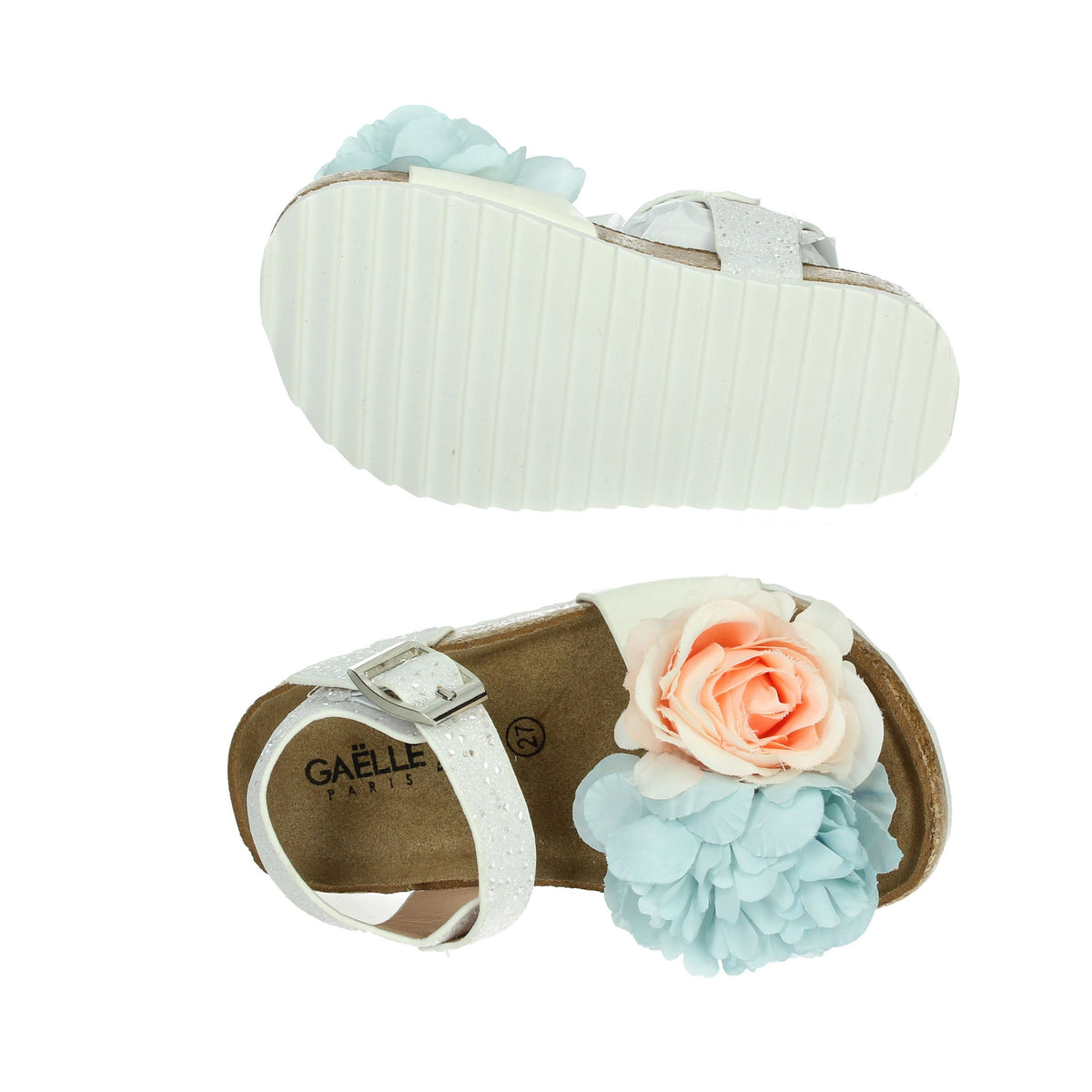 GAELLE PARIS Bambine e ragazze Sandali bassi GT0027S Bianco/Azzurro
