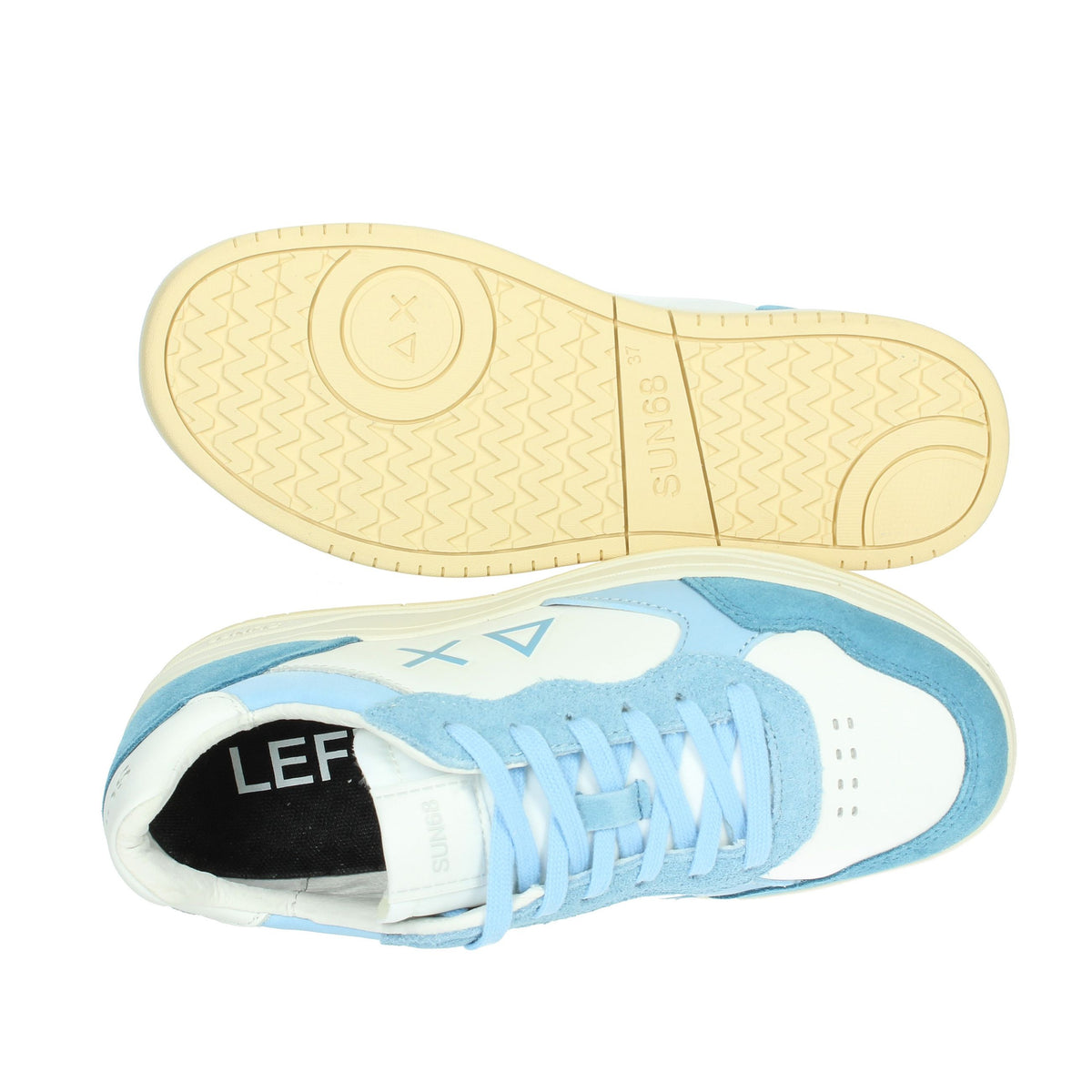 SUN68 Bambini e ragazzi Sneakers bassa Z35348T Bianco/Celeste
