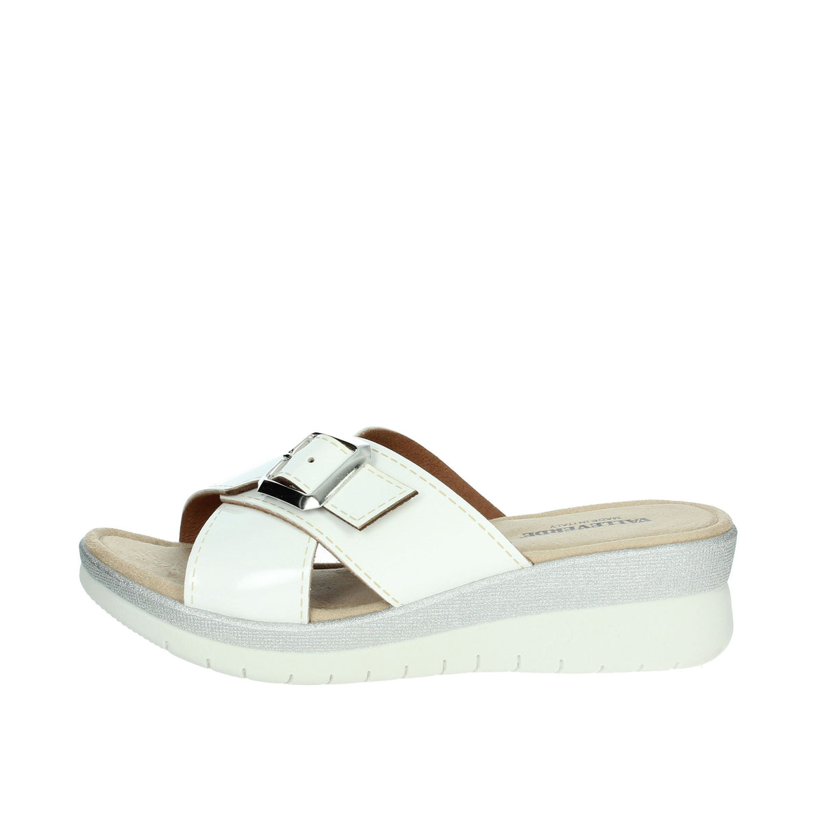 Valleverde Donna Ciabatte con zeppa 52100 Bianco