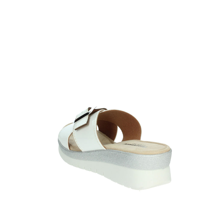 Valleverde Donna Ciabatte con zeppa 52100 Bianco