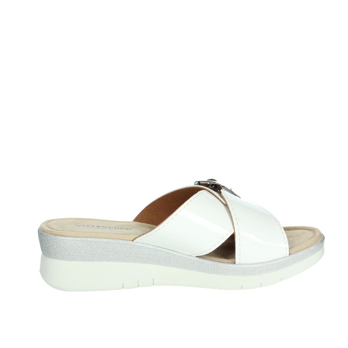 Valleverde Donna Ciabatte con zeppa 52100 Bianco