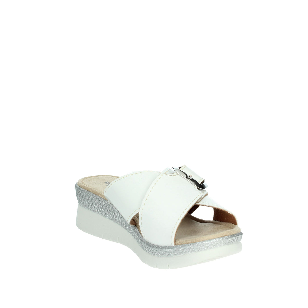 Valleverde Donna Ciabatte con zeppa 52100 Bianco