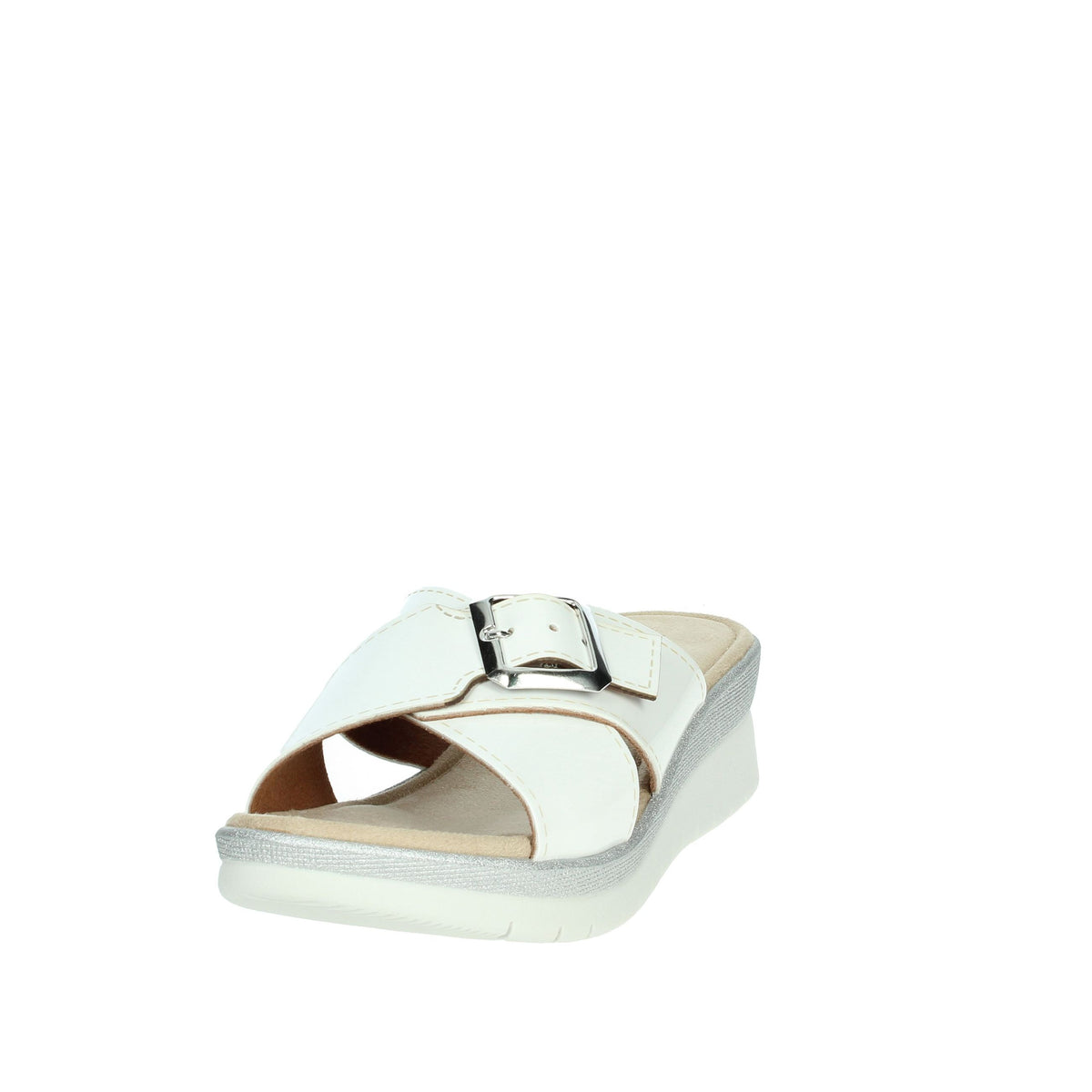 Valleverde Donna Ciabatte con zeppa 52100 Bianco