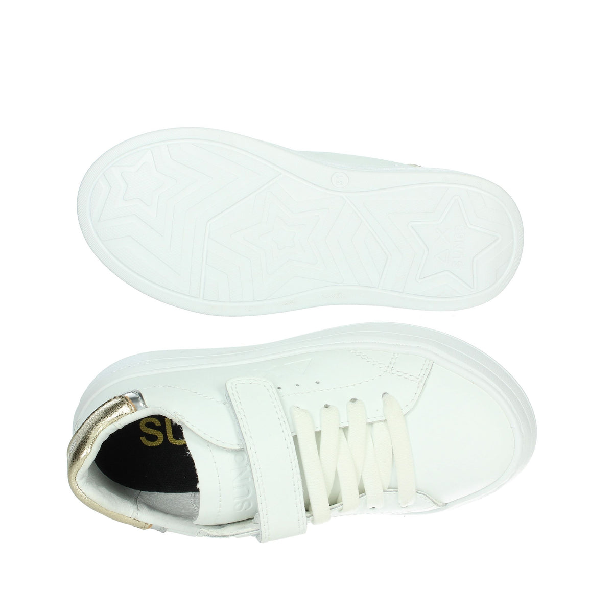 SUN68 Bambine e ragazze Sneakers bassa Z35426K Bianco/Oro