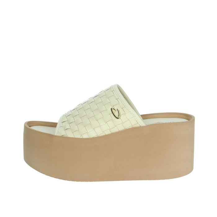 Alberto Guardiani Donna Ciabatte con zeppa AGW439500 Beige