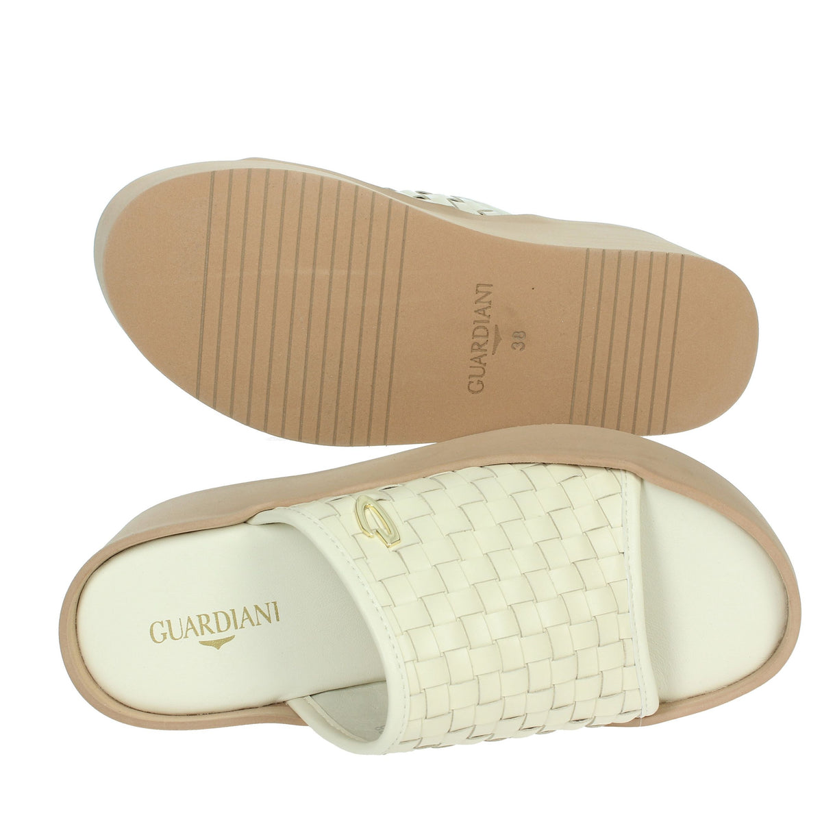 Alberto Guardiani Donna Ciabatte con zeppa AGW439500 Beige