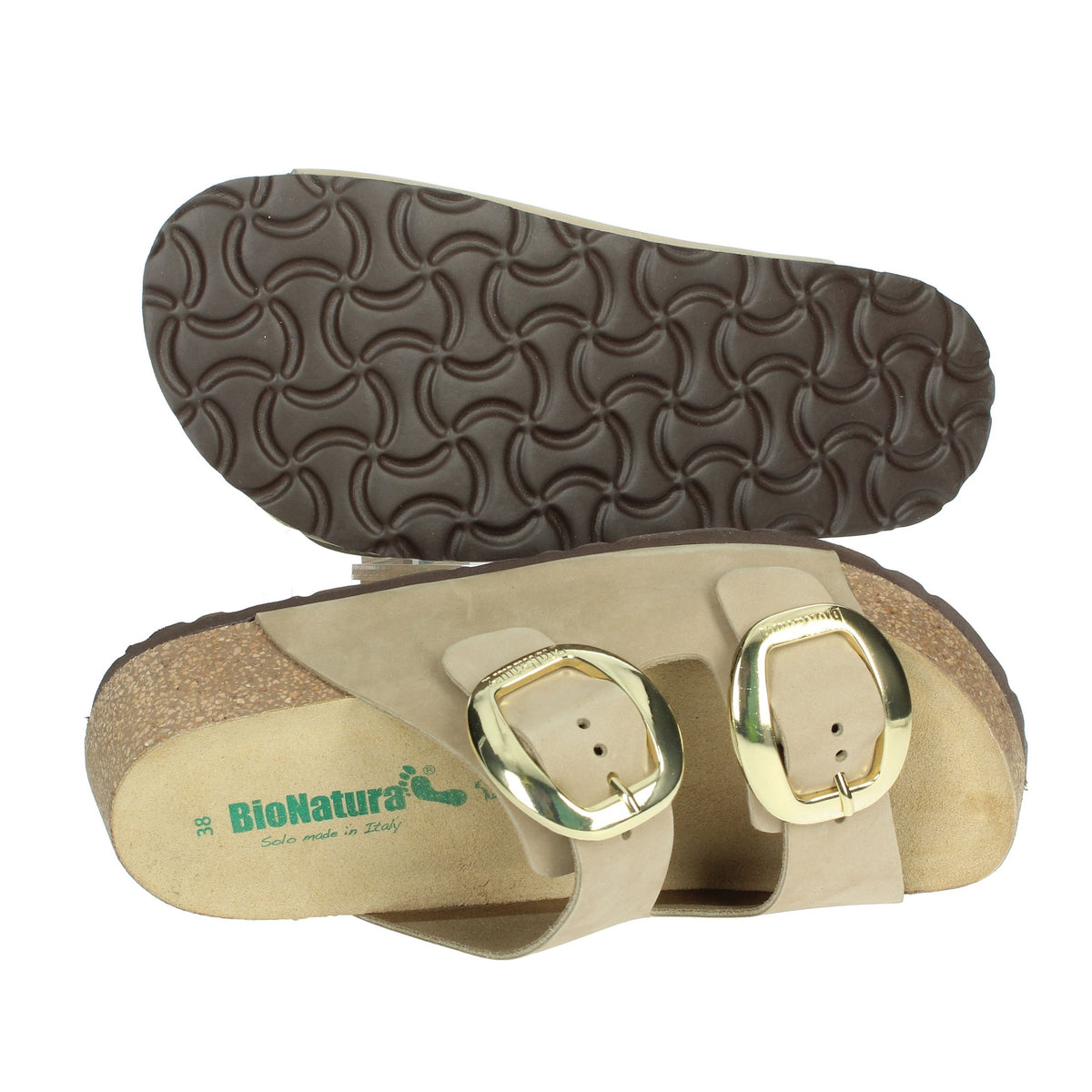 BIONATURA Donna Ciabatte con zeppa A21THESIH-I-NBSB Beige