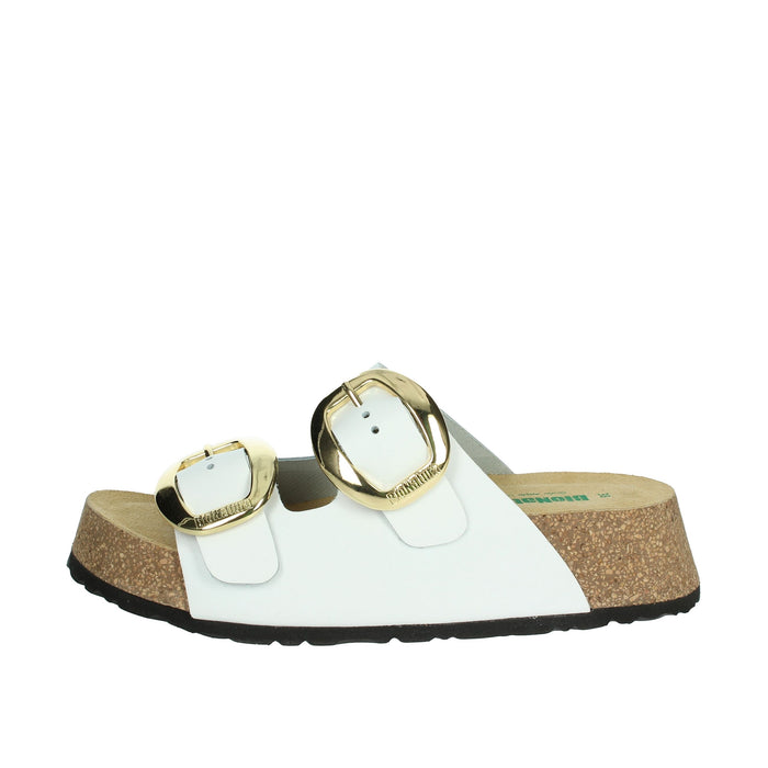 BIONATURA Donna Ciabatte con zeppa A21THESIH-I-BYBC Bianco