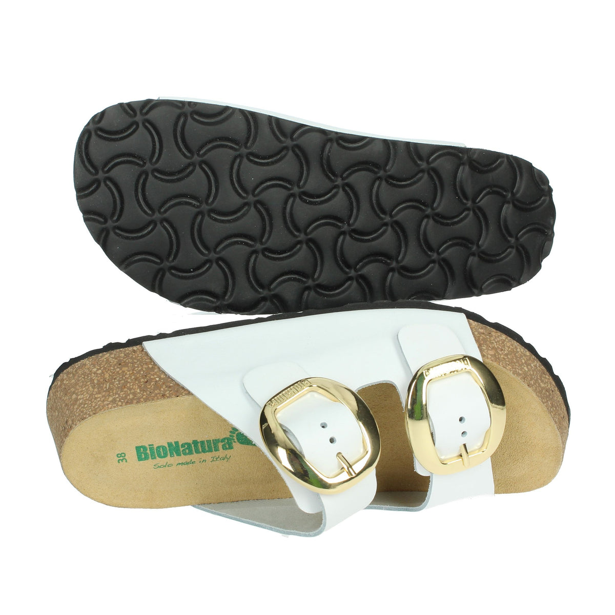 BIONATURA Donna Ciabatte con zeppa A21THESIH-I-BYBC Bianco