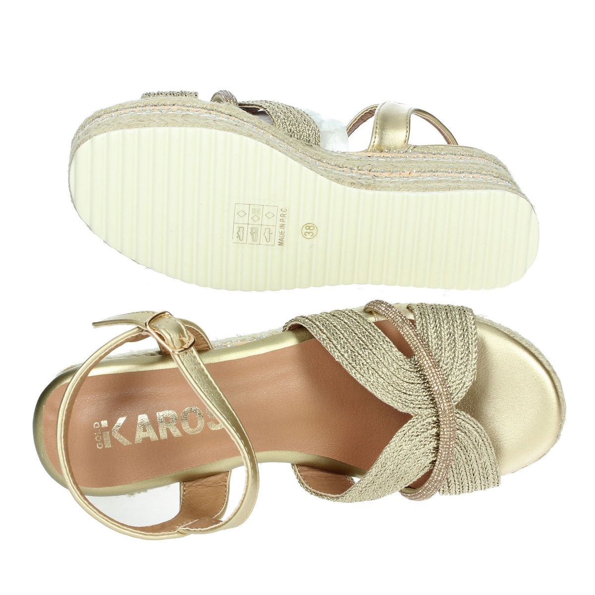 IKAROS Donna Sandali con zeppa P2544 Oro