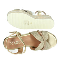 IKAROS Donna Sandali con zeppa P2544 Oro