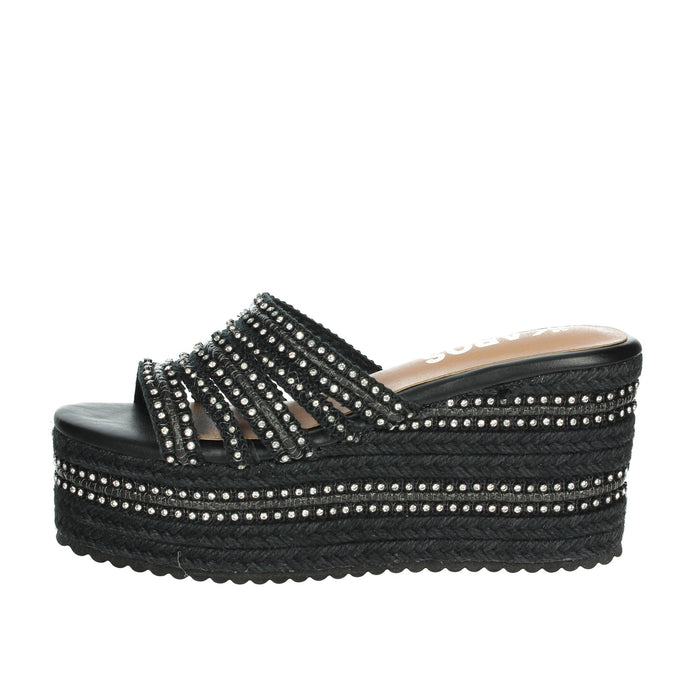 IKAROS Donna Ciabatte con zeppa P2540 Nero